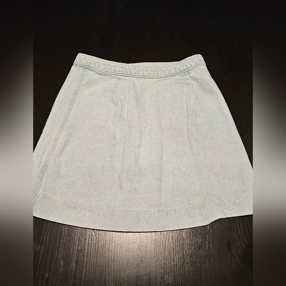 American Apparel Jeans Light Wash Button Front Denim Mini Skirt - Picture 5 of 8